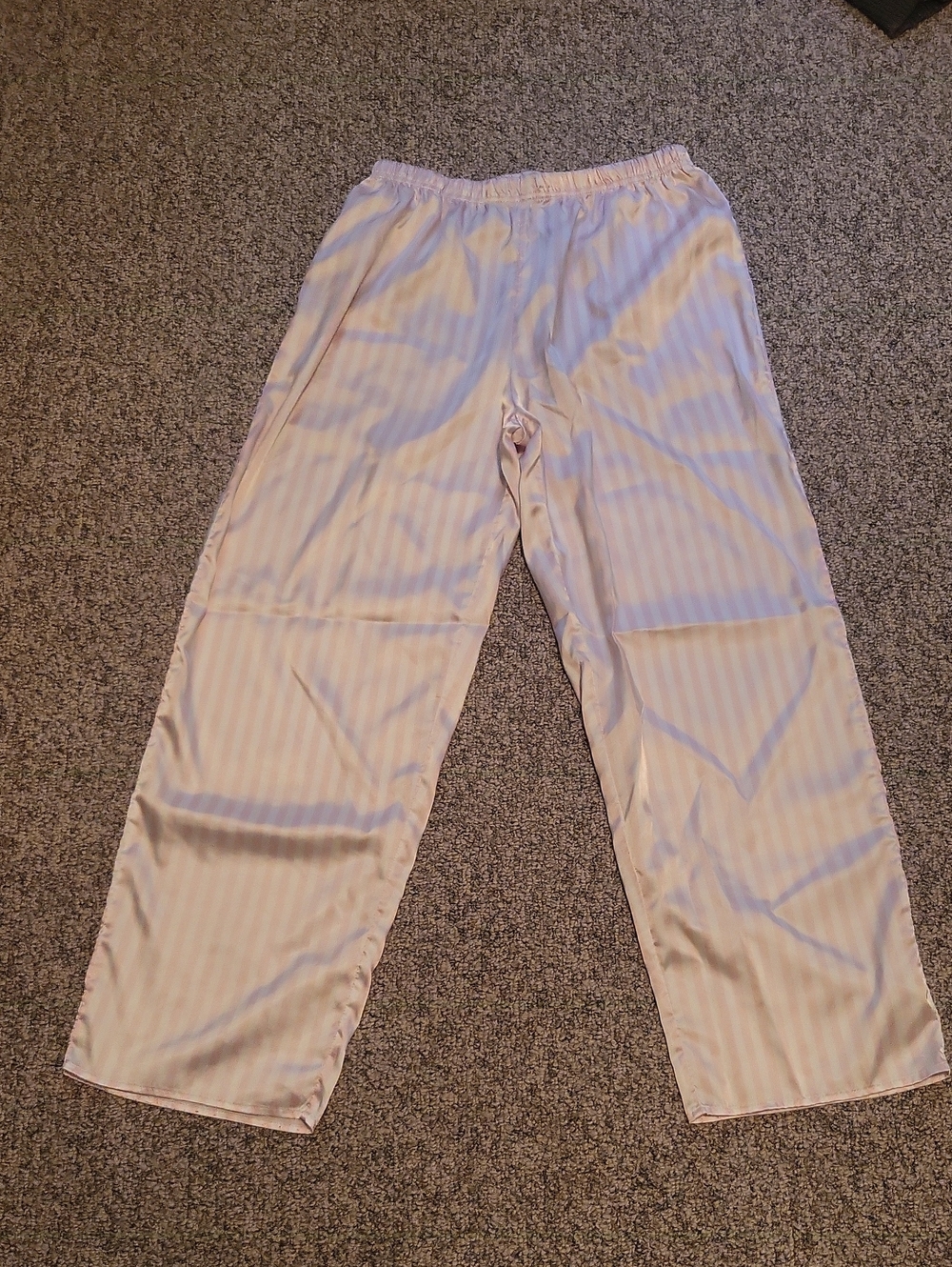 Womens Satin Pink Stripped Pj Pants